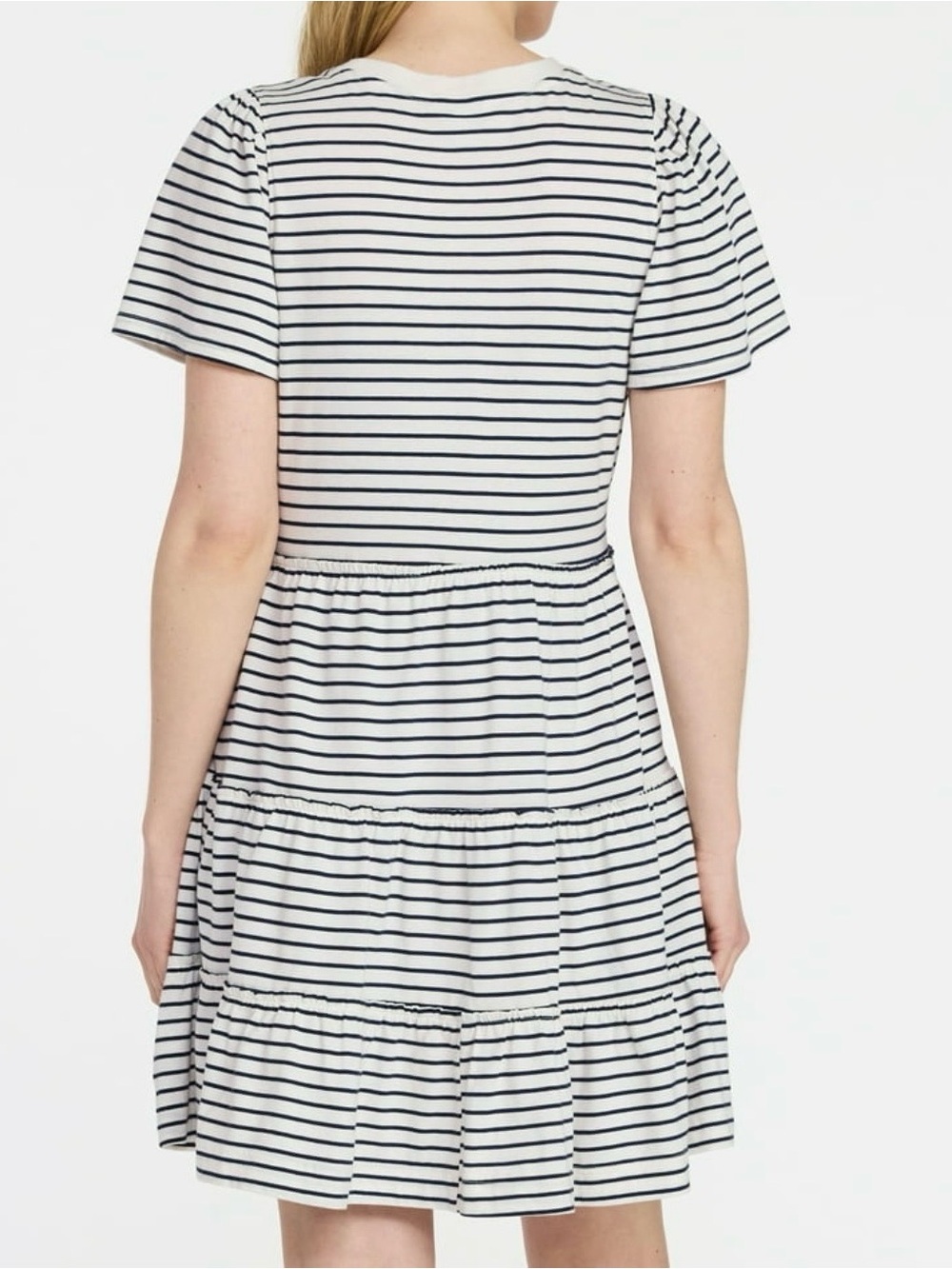 Time and Tru Women's and Women's Plus Cotton Swing Dress with Short Sleeves, L - Picture 3 of 6